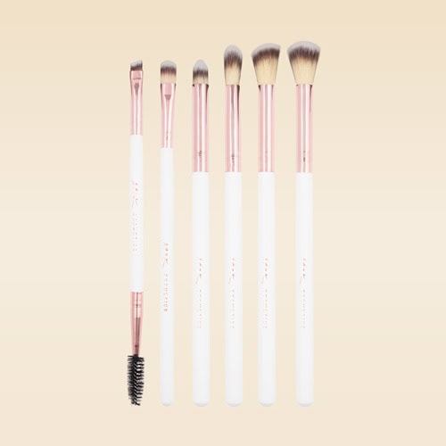Set de 6 Brochas de Maquillaje Esenciales Rose Gold