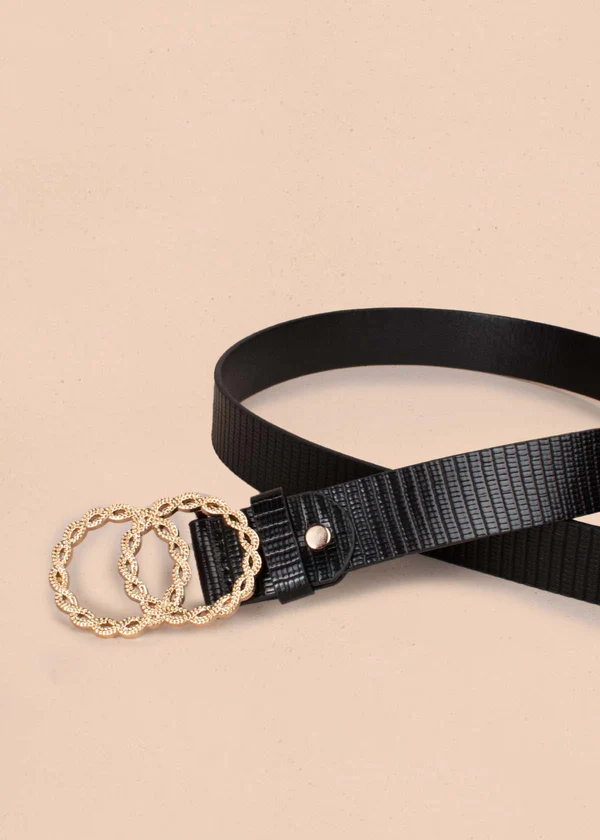 Cinturón con Hebilla de Doble Anillo