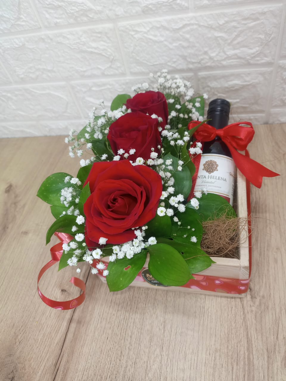 Caja Floral tres rosas