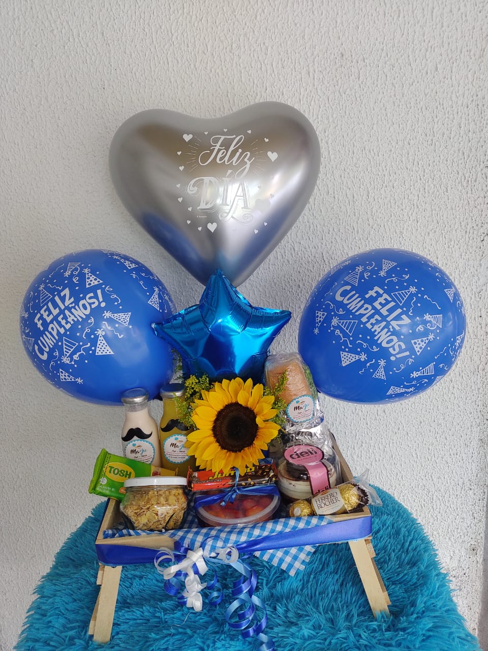 Bandeja de Desayuno/Merienda con Girasol y Globos