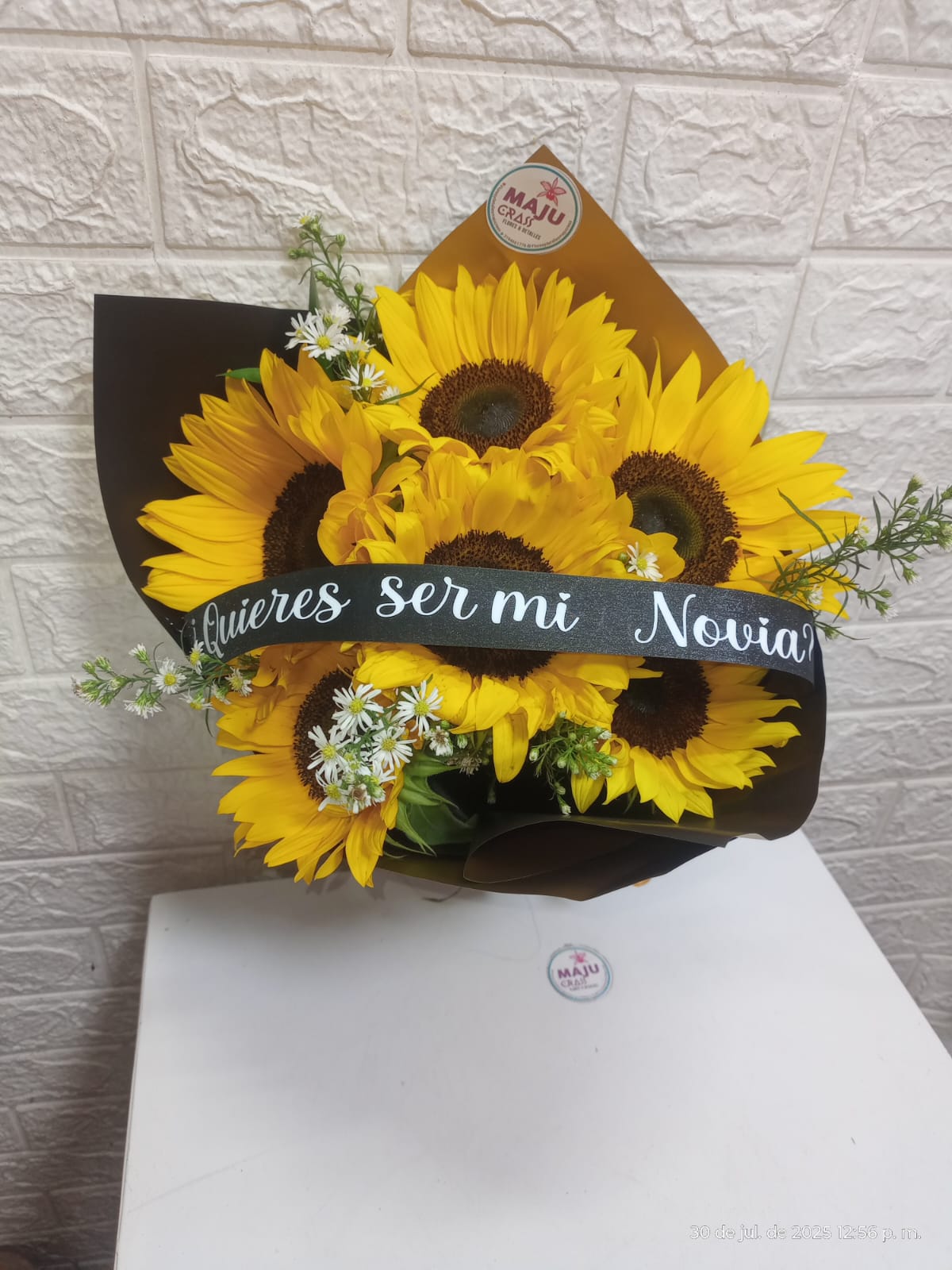 Ramo de Girasoles "Quieres ser mi Novia"
