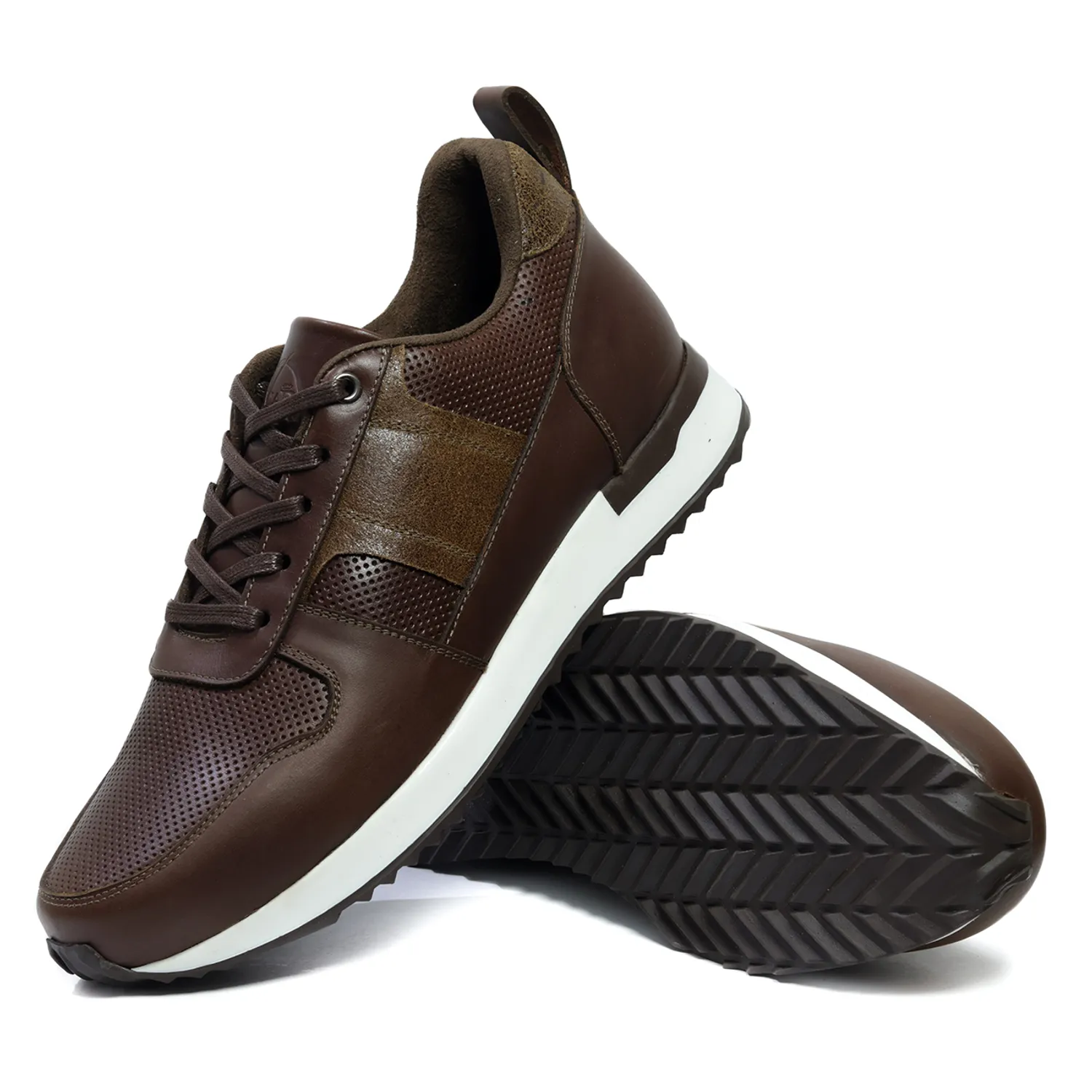 Zapatillas Casuales de Cuero Marrón