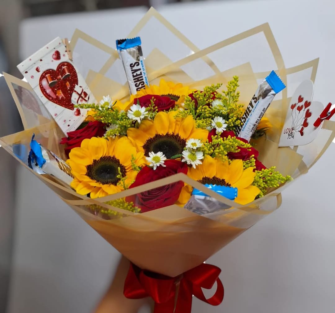 Girasoles con amor.
