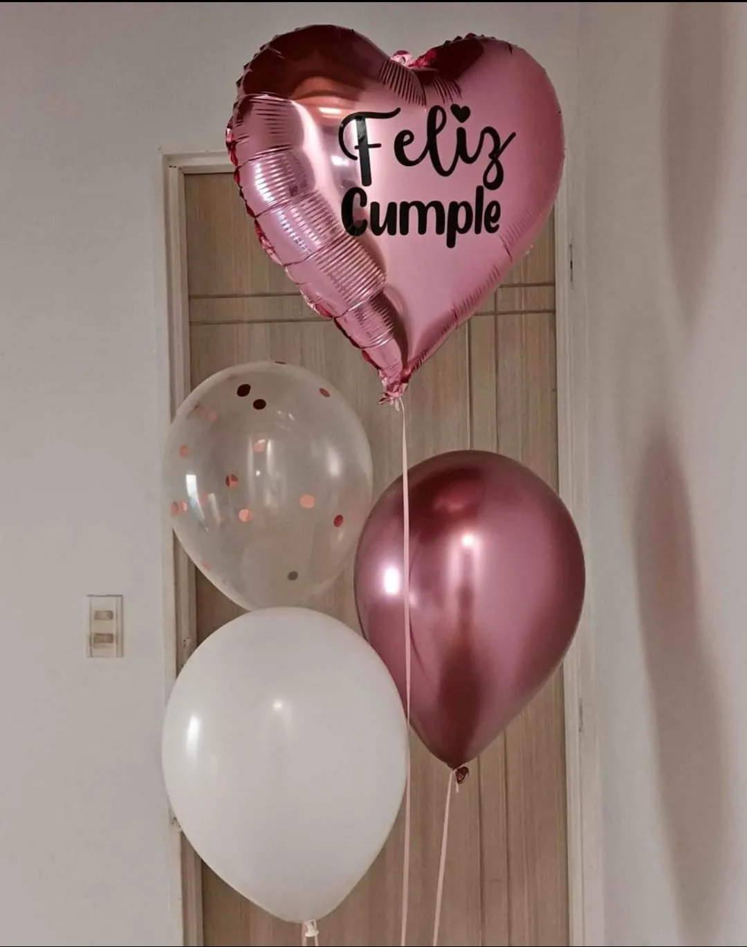 Ramo de Globos "Feliz Cumpleaños" Rosa