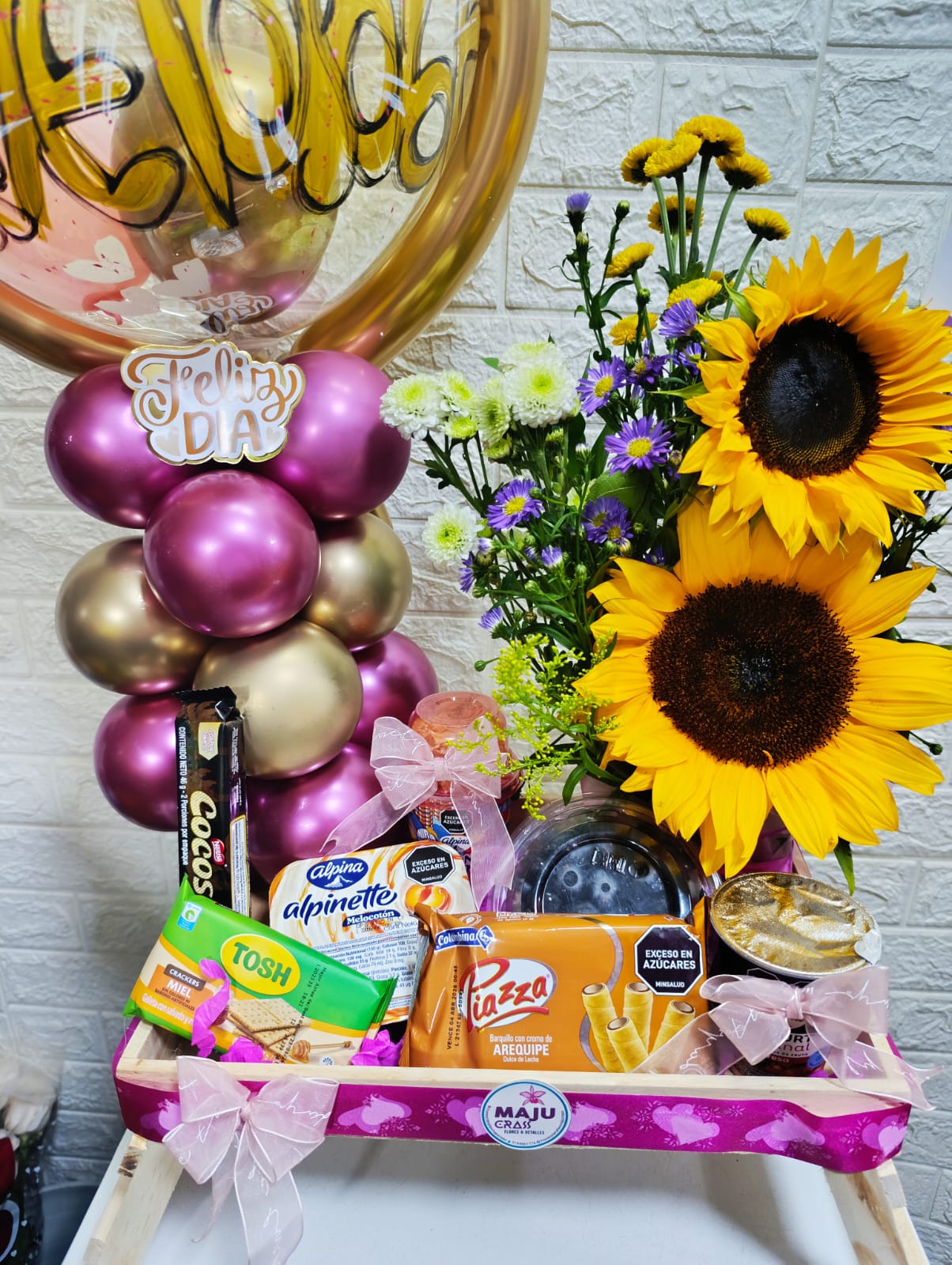 Desayuno Sorpresa Feliz Día con Girasoles