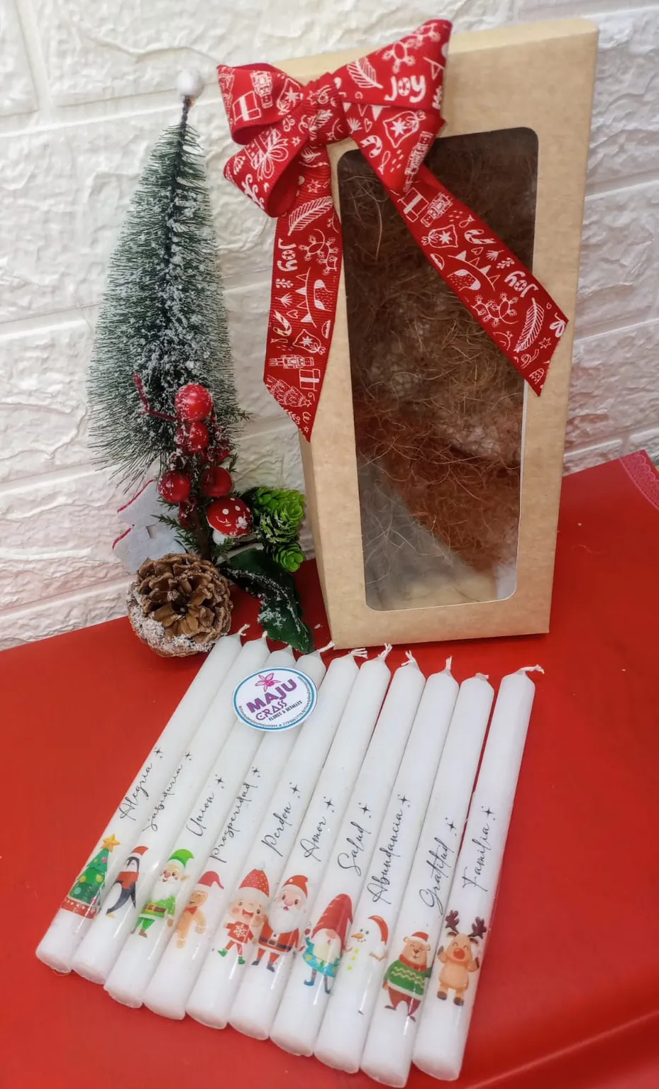 Set de 10 Velas Navideñas de Propósitos y Deseos