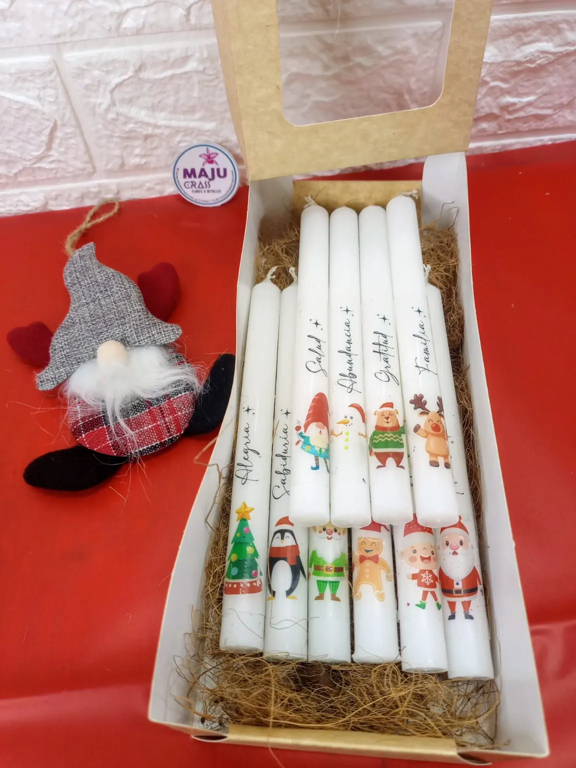 Set de 10 Velas Navideñas de Propósitos y Deseos