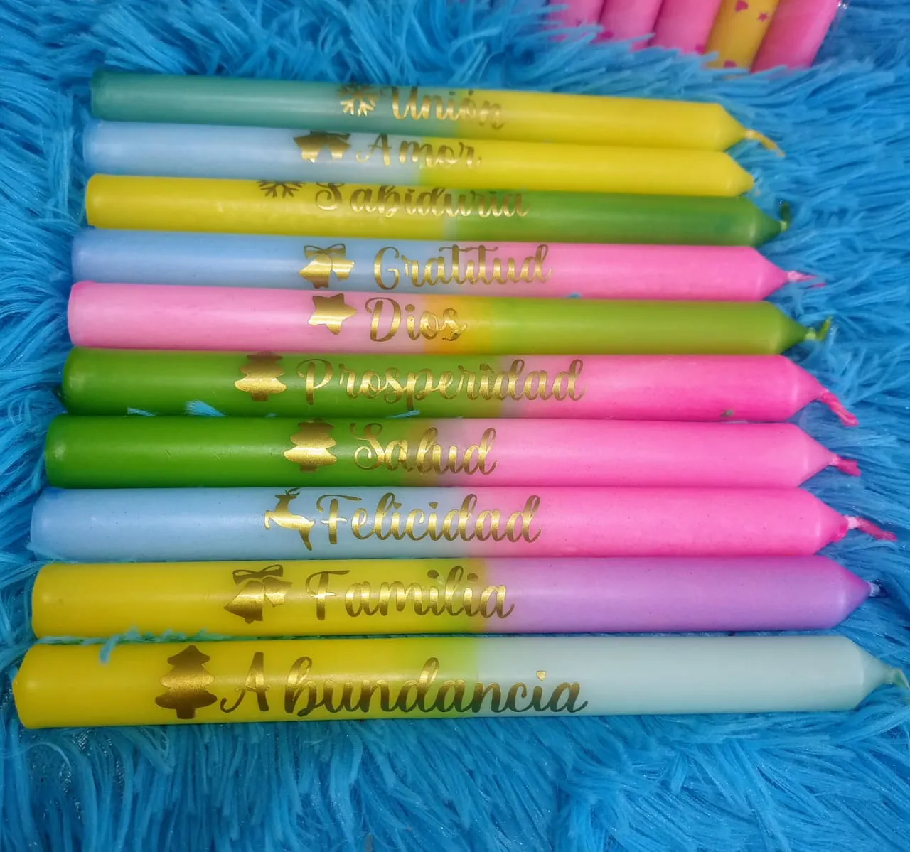 Set de 10 Velas de Intención degrade