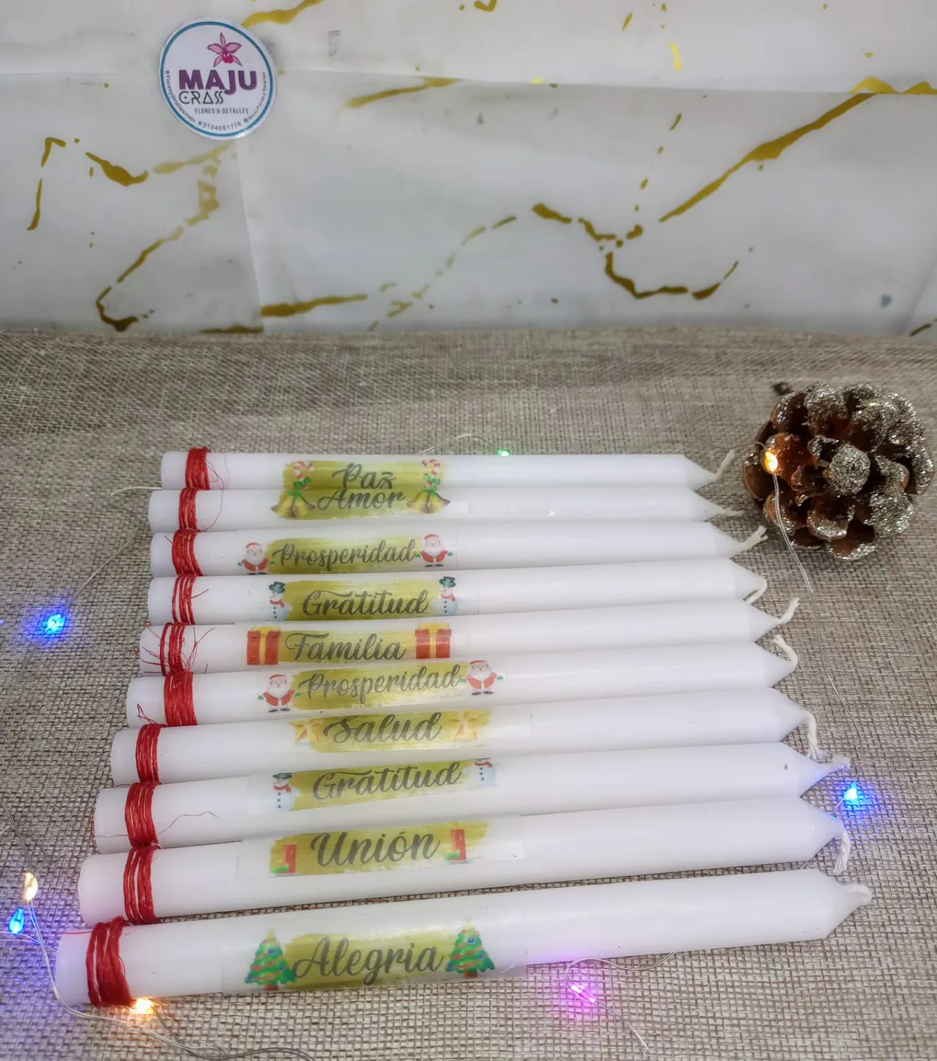 Set de Velas Navideñas x 10