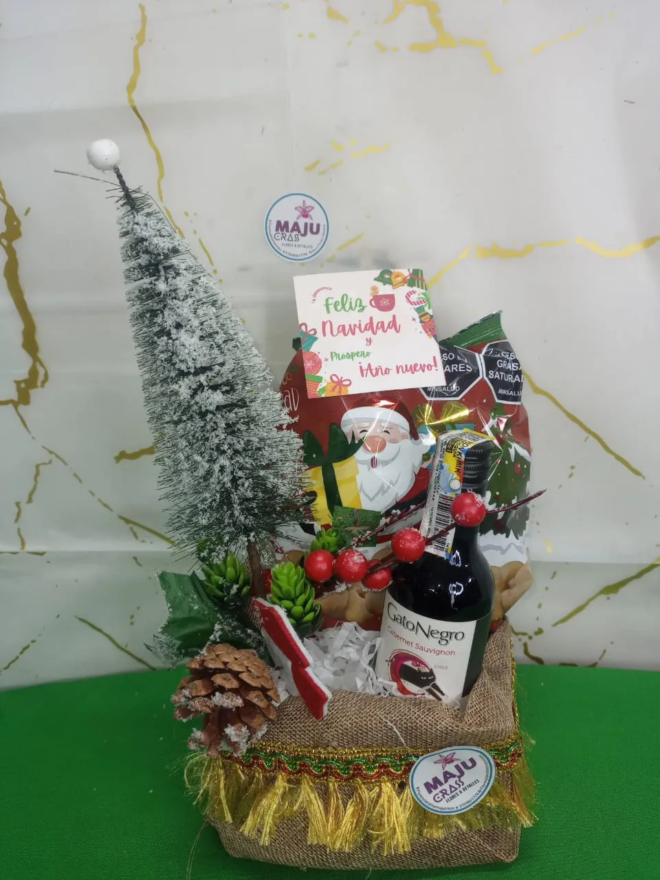 Canasta Navideña Gato Negro 