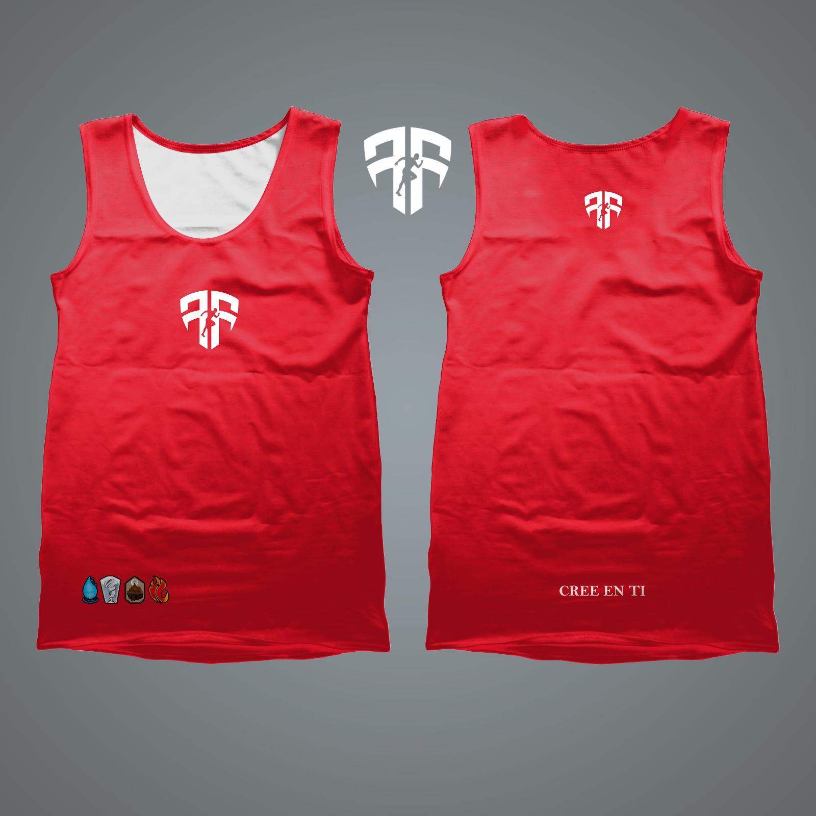 Camisilla Deportiva Roja FF 'Cree en Ti' sin Mangas