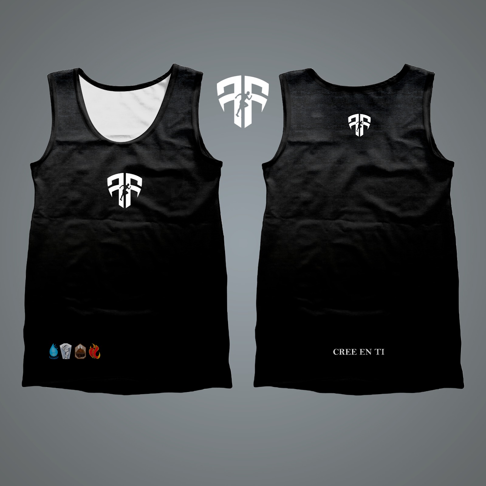 Camisilla Sin Mangas Deportiva 'Cree en Ti' Negra