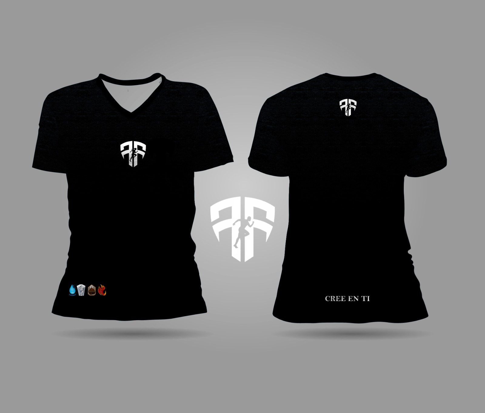 Camiseta Deportiva "Cree en Ti" con Logo FF y Elementos